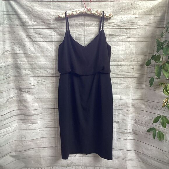 REVOLVE Dress the Population Alondra Blouson Sheath Dress Black LBD XXL - Picture 4 of 12